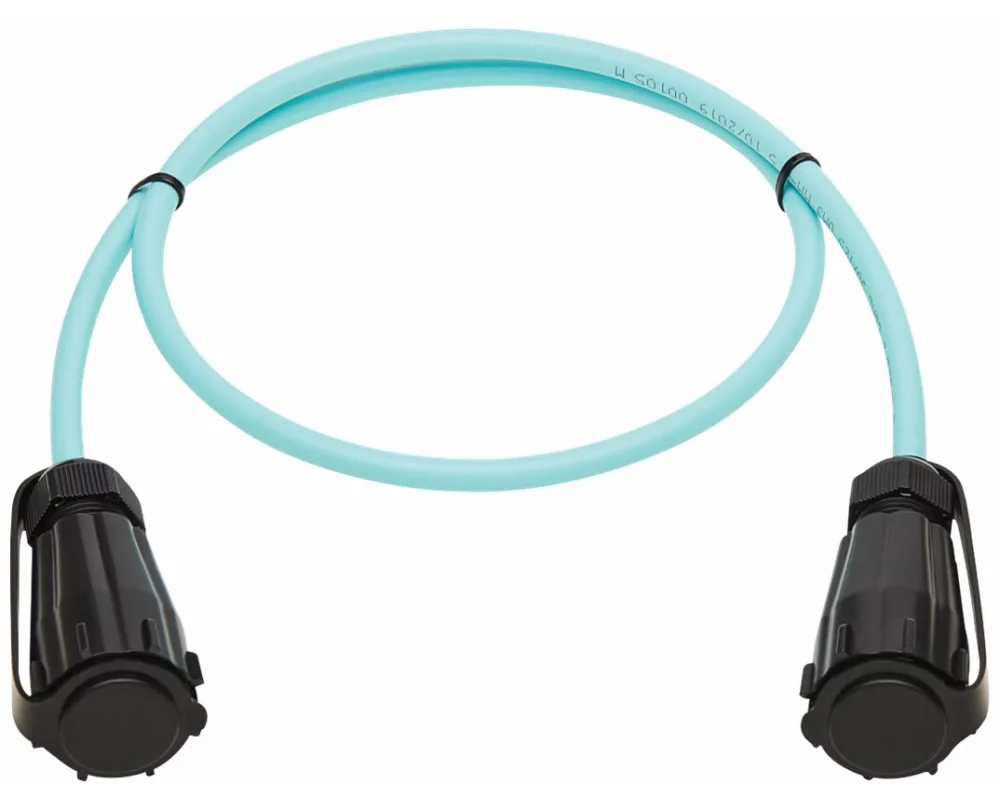 EATON TRIPPLITE 10Gb, Rigid, Industria,l Duplex, Multimode, 50/125, OM3, Fiber Patch Cable, LC/LC - IP68, Aqua, 10m 32.8ft.