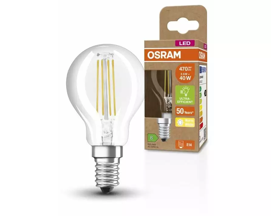 OSRAM LED CLASSIC P LAMPS ENERGY EFFICIENCY B 2.9W, E14, Warmweiss