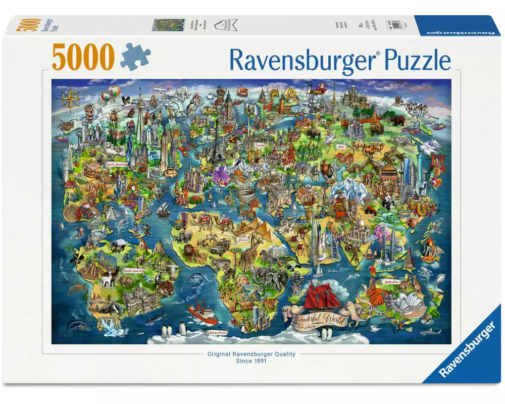 Ravensburger Puzzle Weltkarte mit Sehenswürdigkeiten 5000 Teile