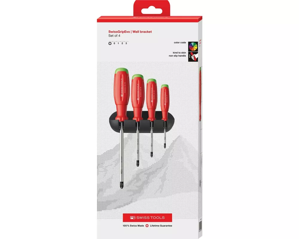 PB Swiss Tools Schraubenzieher-Set PB 38243.H CBB Pozidriv Rot