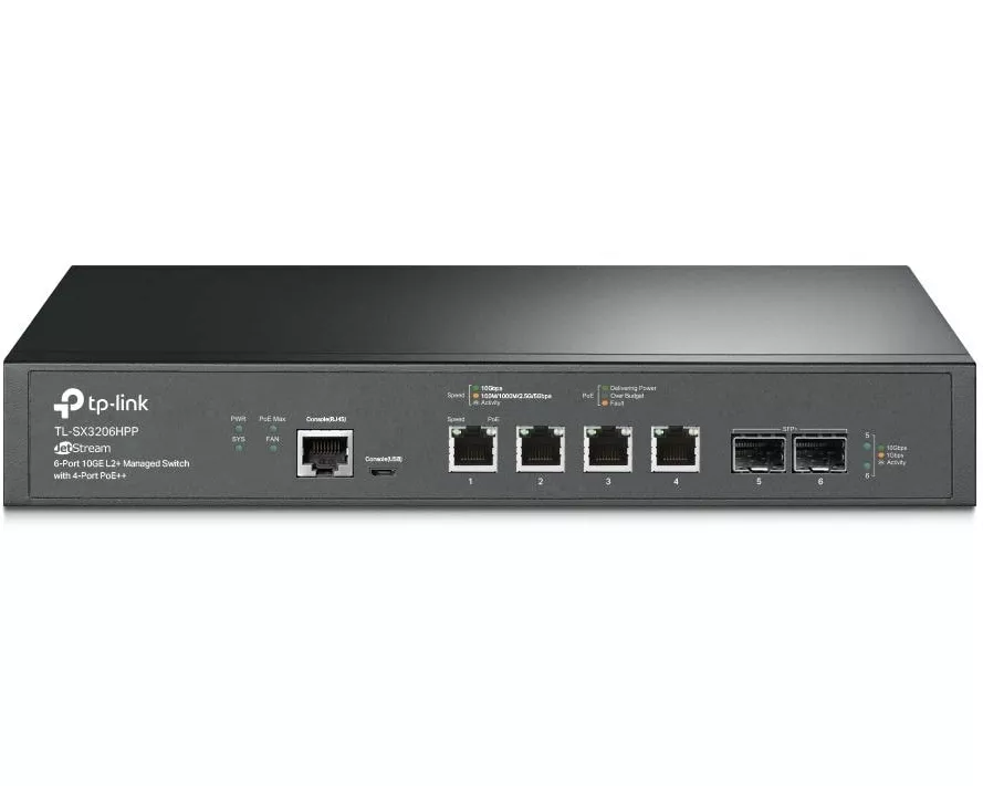 TP-Link PoE++ Switch L2+ Switch 6 x 10G Ports SX3206HPP 6 Port