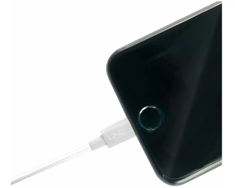 LINDY 0.5m USB to Lightning Cable white Charge and sync Cable for iPhone iPad & iPod