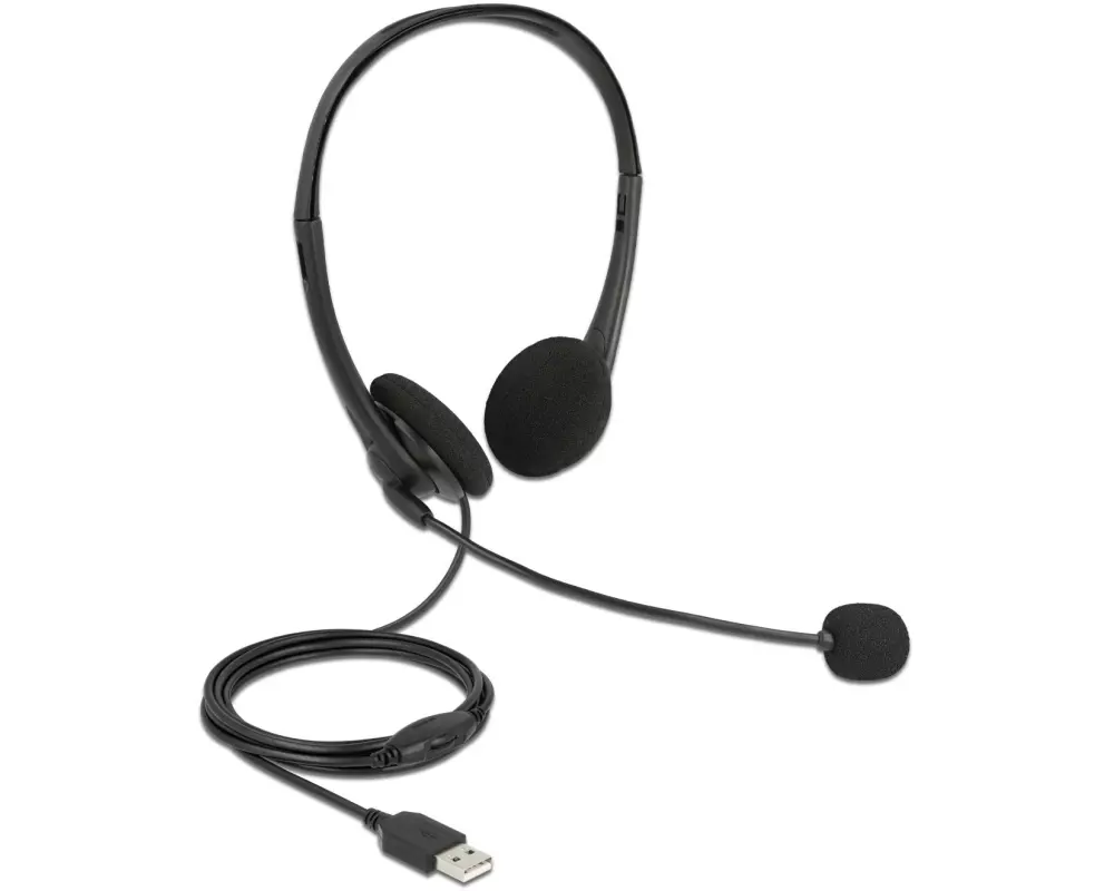 Delock Headset USB-A Stereo für PC und Notebook