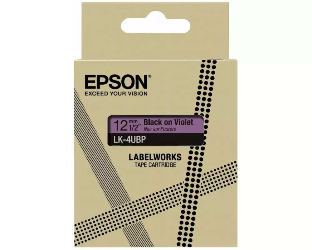 EPSON Colour Tape Violet/Black, 12mm, 8m, LK-4UBP