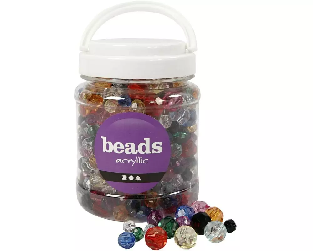 Creativ Company Facettenperlen 500 g, Sortiert