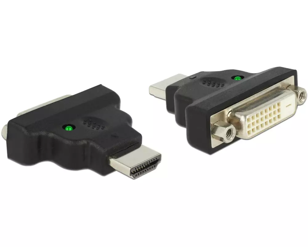 Delock Adapter HDMI - DVI-D 24+1 Pin, mit LED, 1 Stück