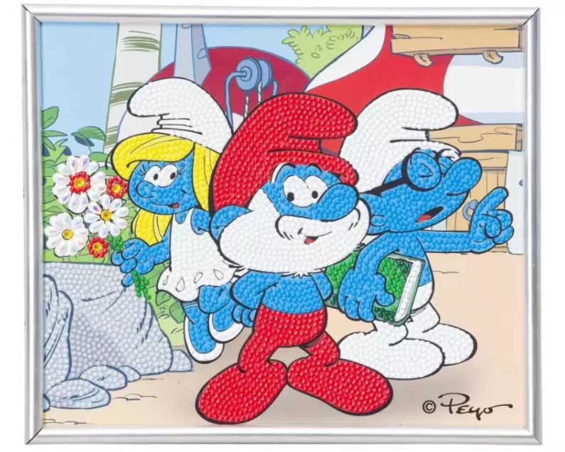 CRAFT Buddy Bastelset Crystal Art Papa Schlumpf 21 x 25 cm