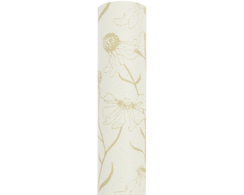 RICO DESIGN Geschenkpapier 401264 Blumen, elfenbein 70x200cm