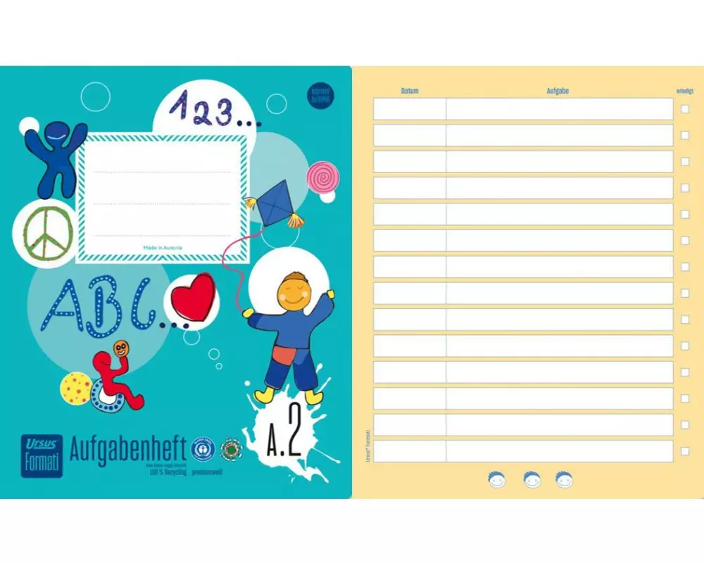 Formati Hausaufgabenheft A.2 mit Wochenplan, 20 Blatt