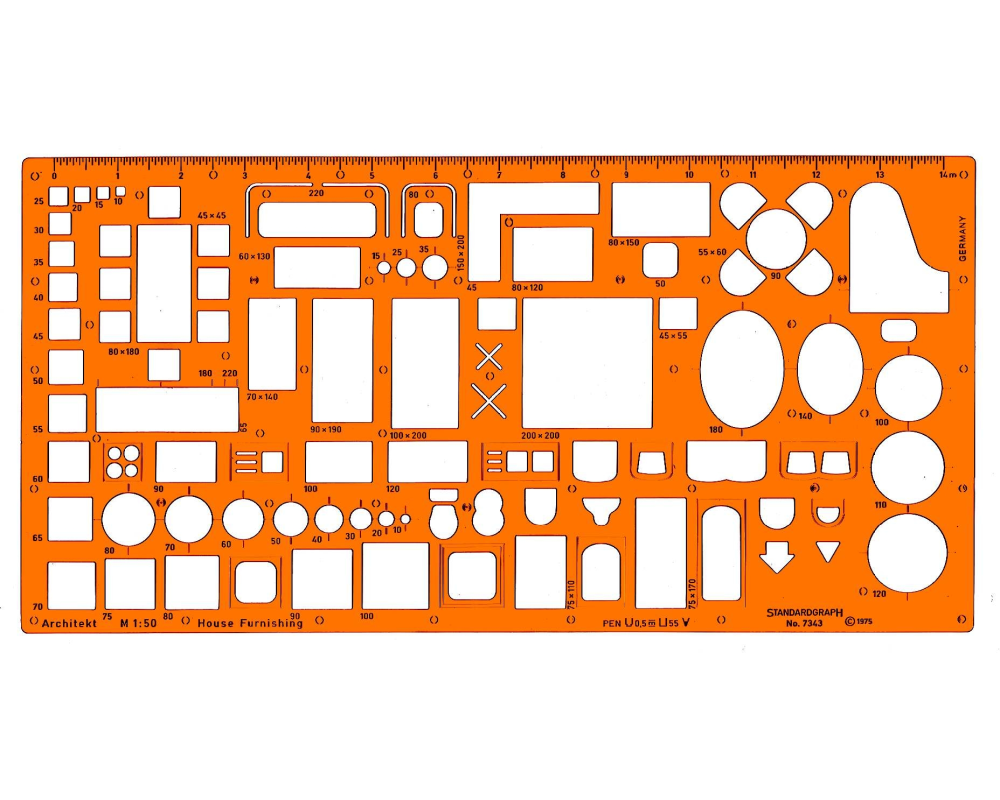 DUX Möblierungsschablone 1:50 7343 Architekt