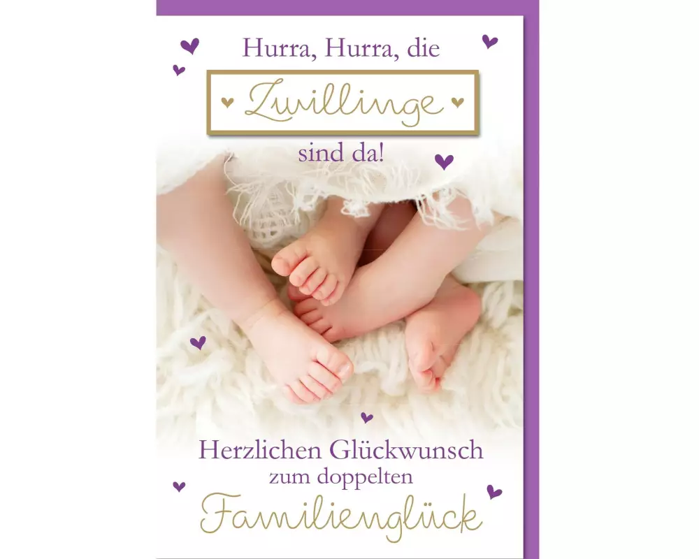 Braun + Company Glückwunschkarte Zwillinge 11.5 x 17 cm