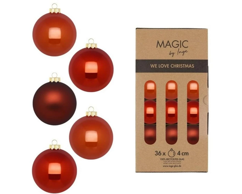 INGES CHRISTMAS DECOR Weihnachtskugel Warm Terracotta 36 Stück, Terracotta
