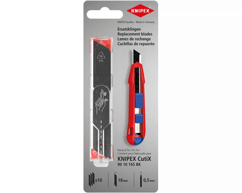 Knipex Ersatzklingen für CutiX Universalmesser 90 10 165 BK, 10 St.