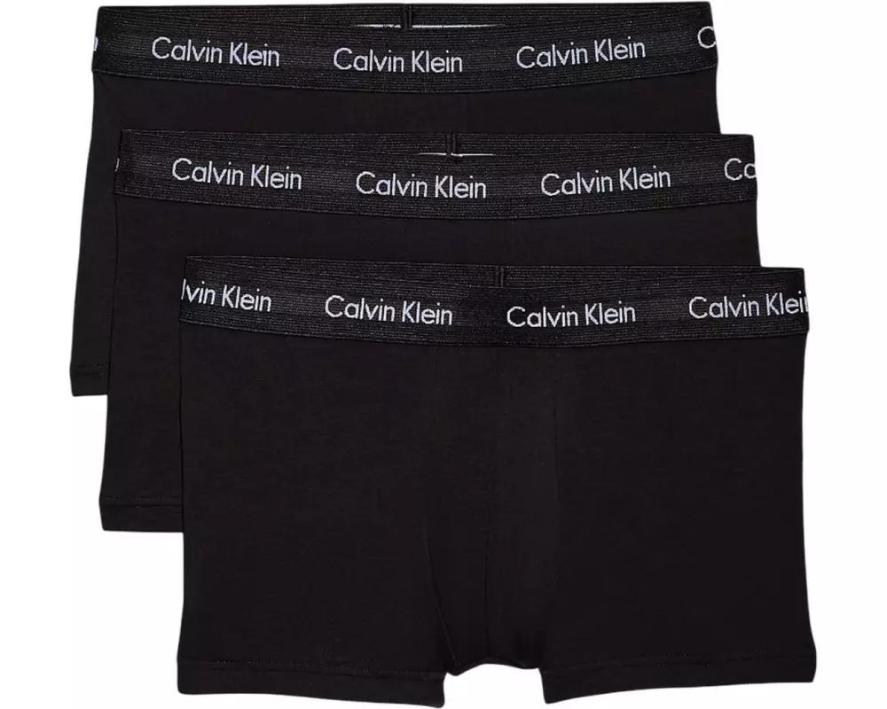 Calvin Klein Wäsche Unterhosen 3P Low Rise Trunk Schwarz/Weiss, XL