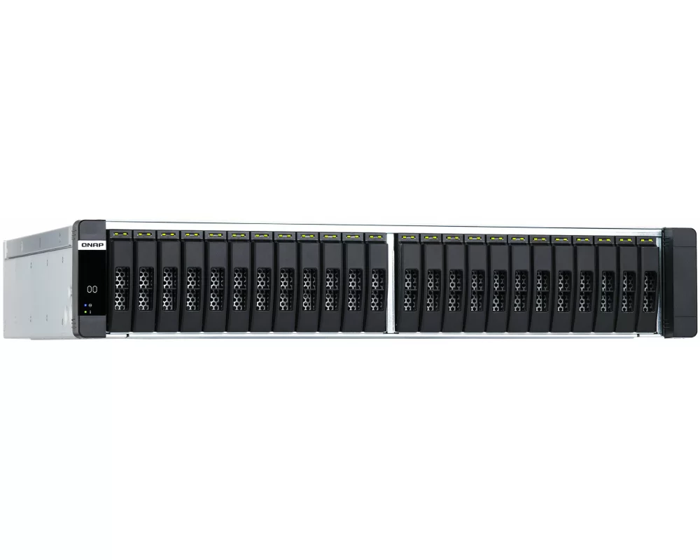 QNAP ES2486dc-2142IT-96G 24-Bay Enterprise ZFS NAS SAS 12G/6G Xeon D-2142IT 96GB RAM 7-LAN 4 SFP+ 3 RJ45 for Each Controller