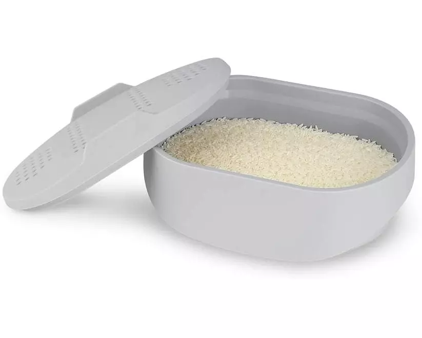 GOURMETmaxx Mikrowellenreiskocher 1.9 l, Grau/Hellgrau