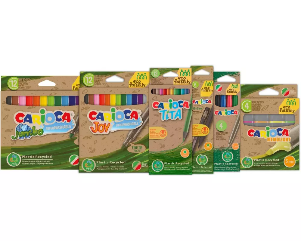 Carioca Farbstifte Set Eco Family, 50 Stück, Mehrfarbig