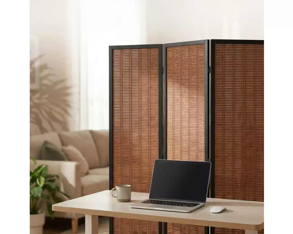 relaxdays Paravent Braun