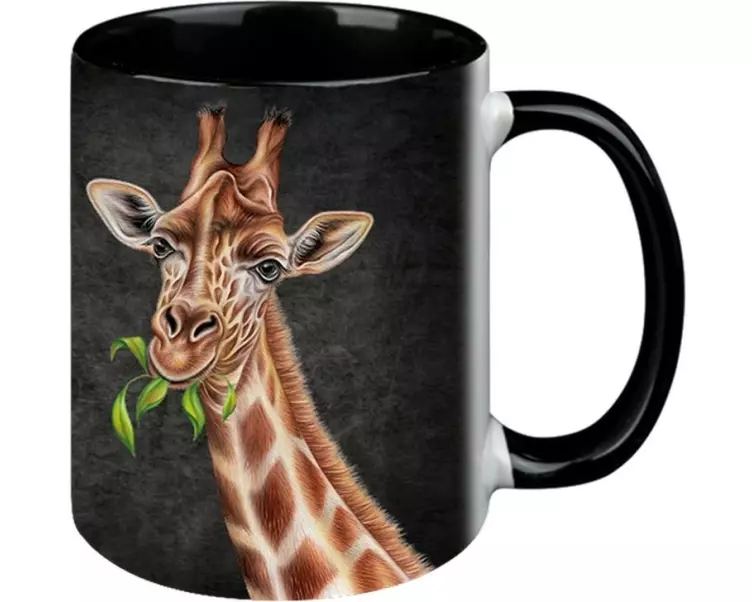 creanorm Tasse Giraffe Black Edition 330 ml, 1 Stück, Schwarz