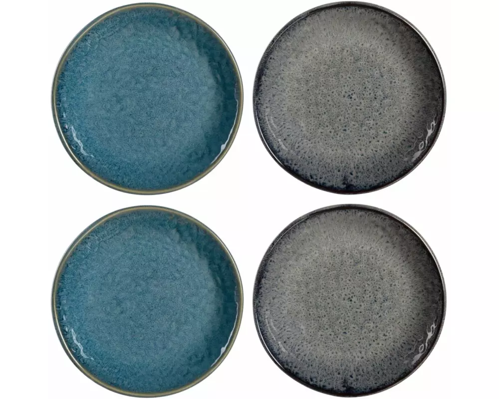 Leonardo Frühstücks- & Dessertteller Matera 4 Stück, Blau/Schwarz