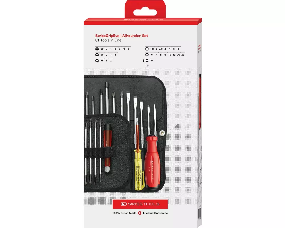 PB Swiss Tools SwissGrip Evo Allrounder-Set Rolltasche