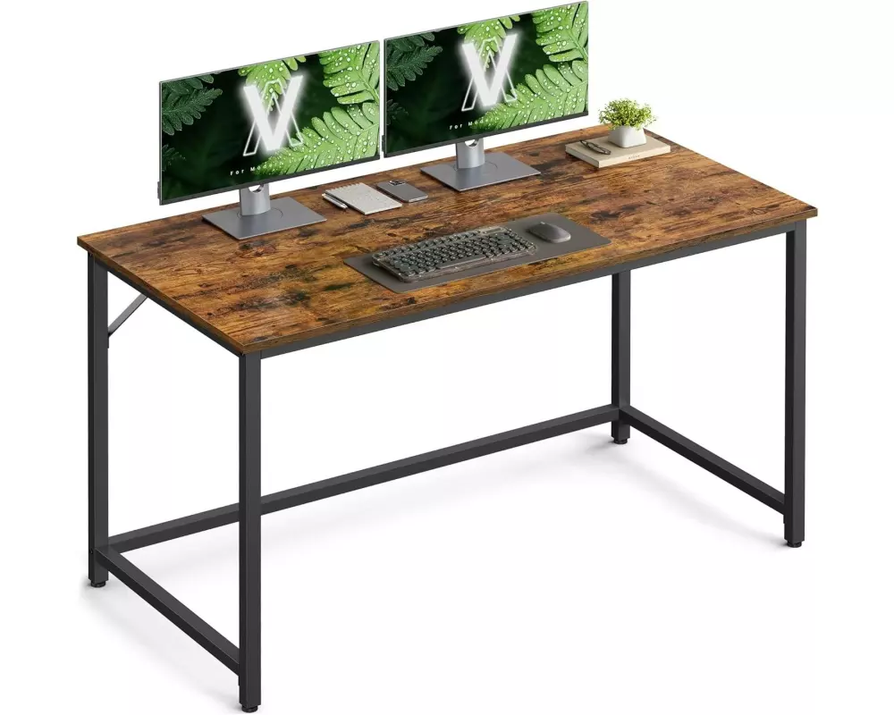 VASAGLE Tisch mit Platte Braun/Schwarz 120 x 60 cm