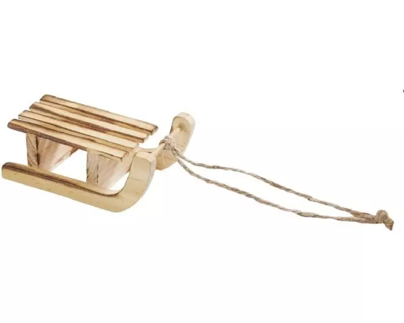 HobbyFun Mini-Utensilien Schlitten Hellbraun