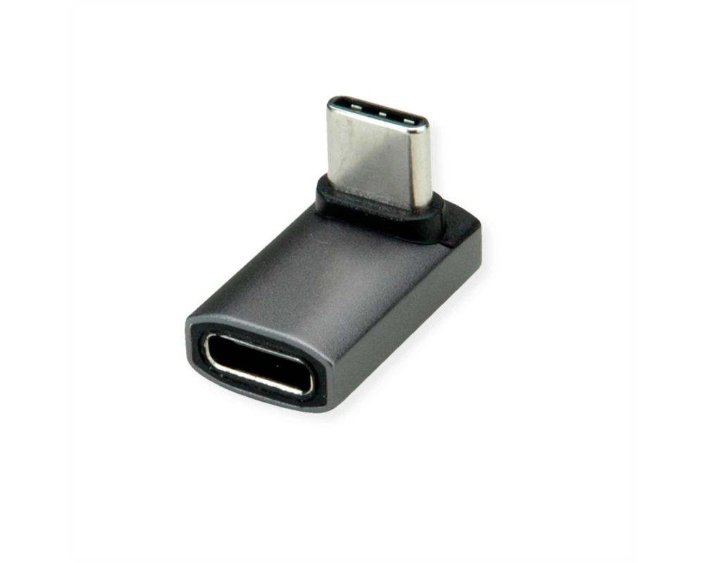 ROLINE USB4 Gen 3x2 Adapter Typ C ST/BU, Aluminium, 90°, breit, silberfarben