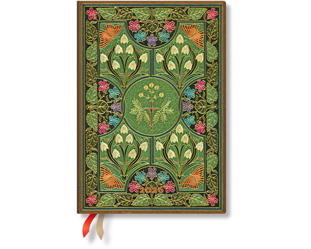 PAPERBLANKS Agenda Poésie en Fleurs 2026 DF0915-4 1W/2S HOR Midi HC FR 13x18cm