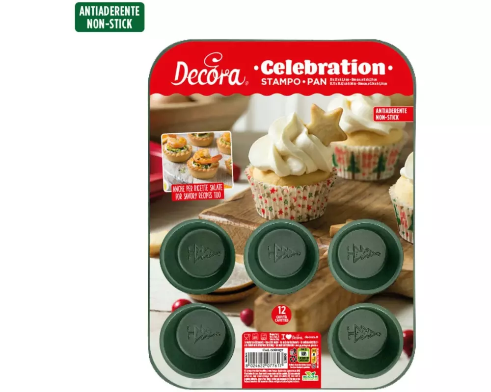 Decora Celebration Muffinform Antihaft 12er grün ø 8 x 2.9 cm