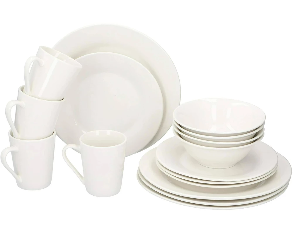 alpina Geschirrset für 4 Personen 1 Stück,Weiss