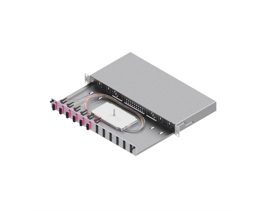 EasyLan LWL-Spleißbox Grade C 19-Zoll 1HE, 12 Ports, 6x SC-Duplex, OM4