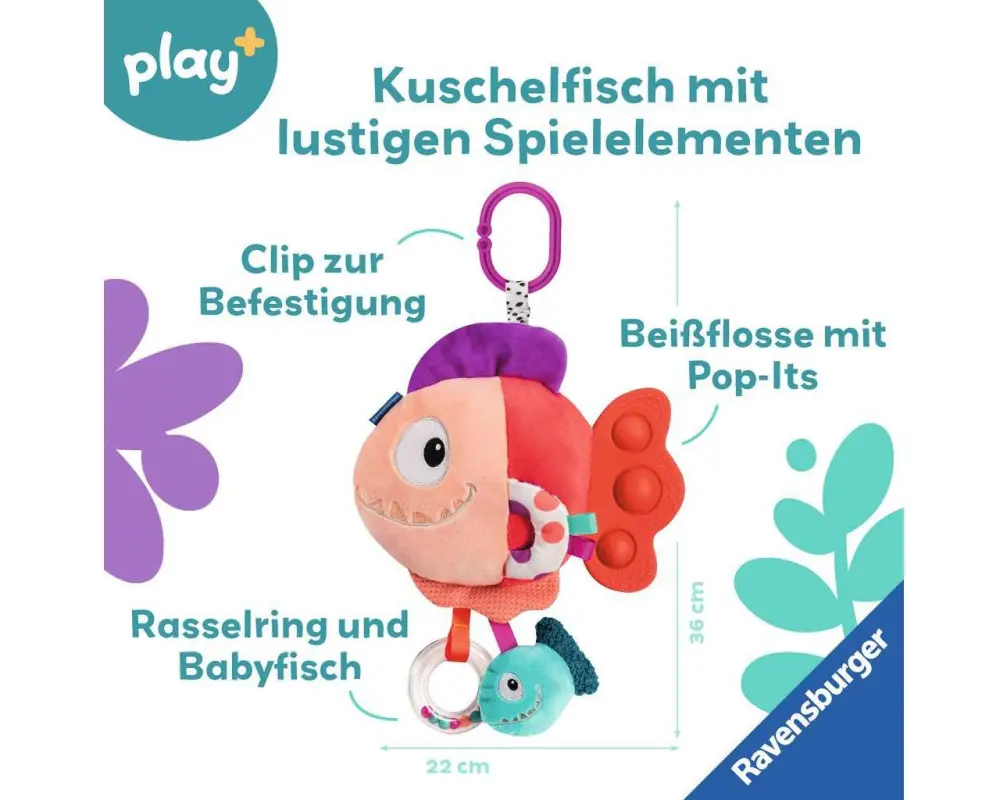 play+ Pop-it Piranha Rot