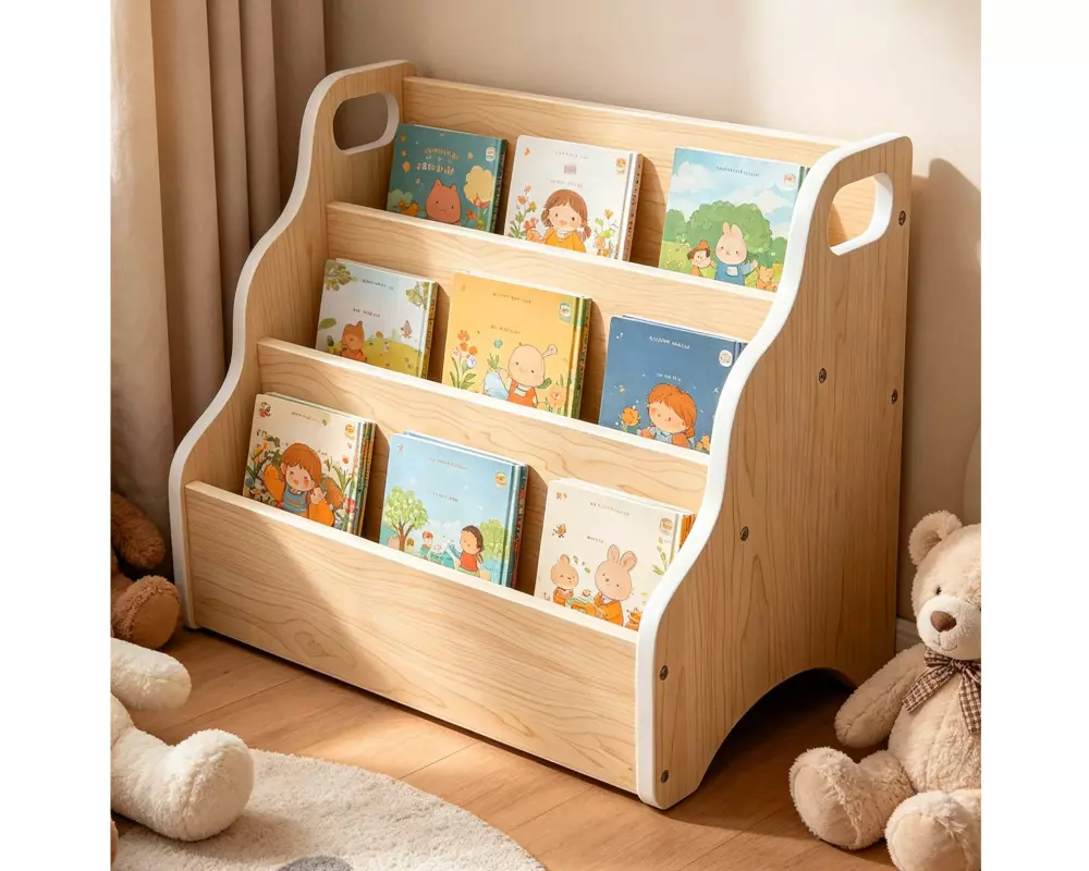 relaxdays Bücherregal MDF, Natur, 31 x 51 x 28 cm