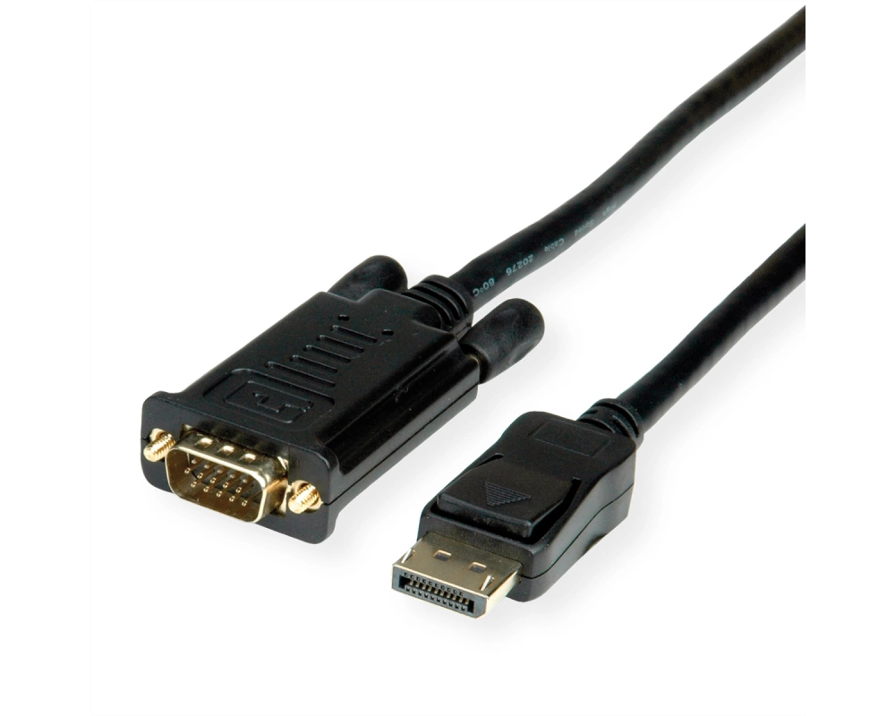 VALUE Kabel DisplayPort-VGA, DP ST - VGA ST, schwarz, 2 m