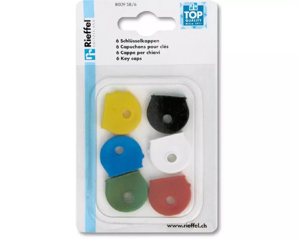 Robert Rieffel Schlüsselkappen 25 mm, 6 Stück, Mehrfarbig