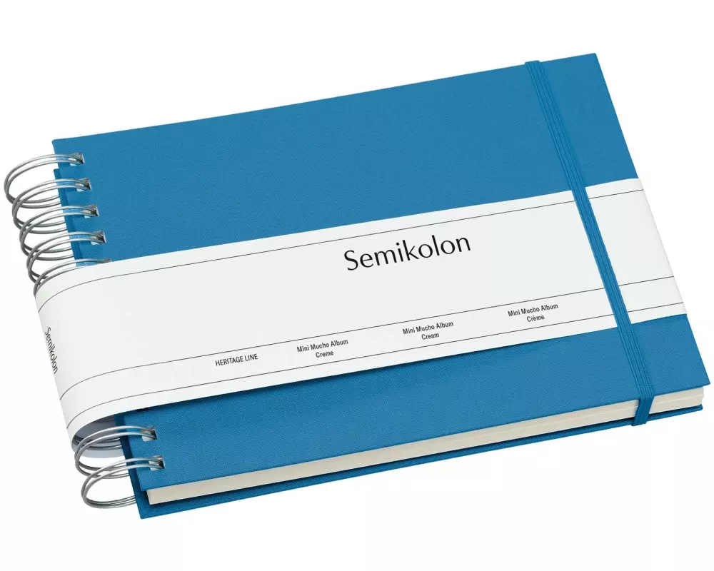 Semikolon Fotoalbum Mini Mucho Blau. Cremefarbige Seiten