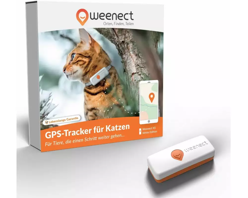 Weenect GPS-Tracker XS für Katzen, Weiss