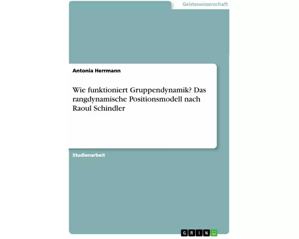 Wie funktioniert Gruppendynamik? Das rangdynamische Positionsmodell nach Raoul Schindler