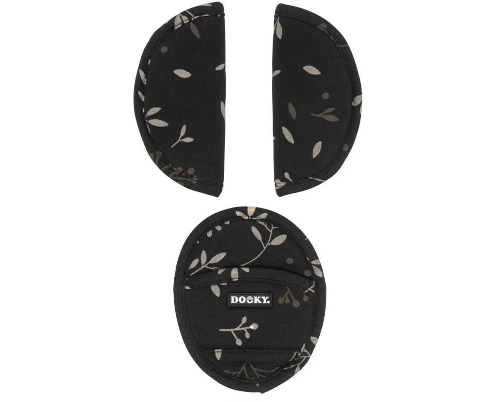 Dooky Gurtschoner Universal Babyschale Schwarz, Romantic Leaves