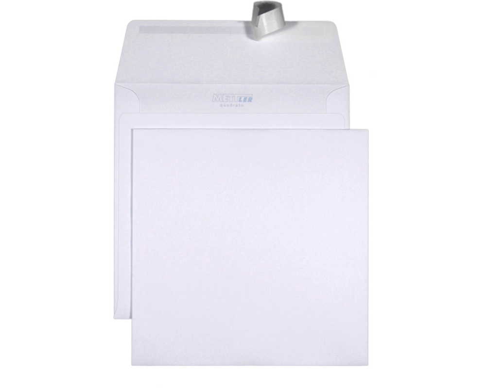 METTLER Couvert ohne Fenster 165x165mm 8066-165-165 120g, ultraweiss 500 Stk.