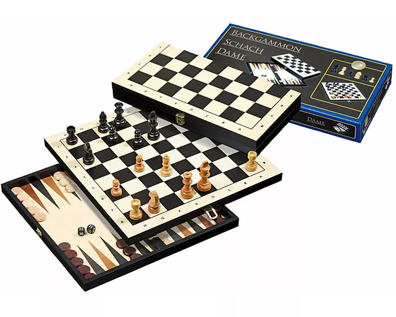 Reise-Schach-Backgammon-Dame-Set