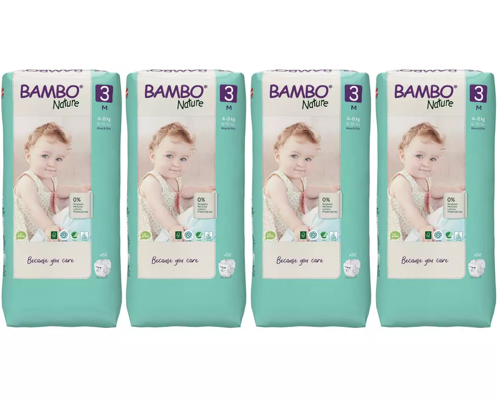 Bambo Nature Windeln Midi Grösse 3, 4x 52 Stk.