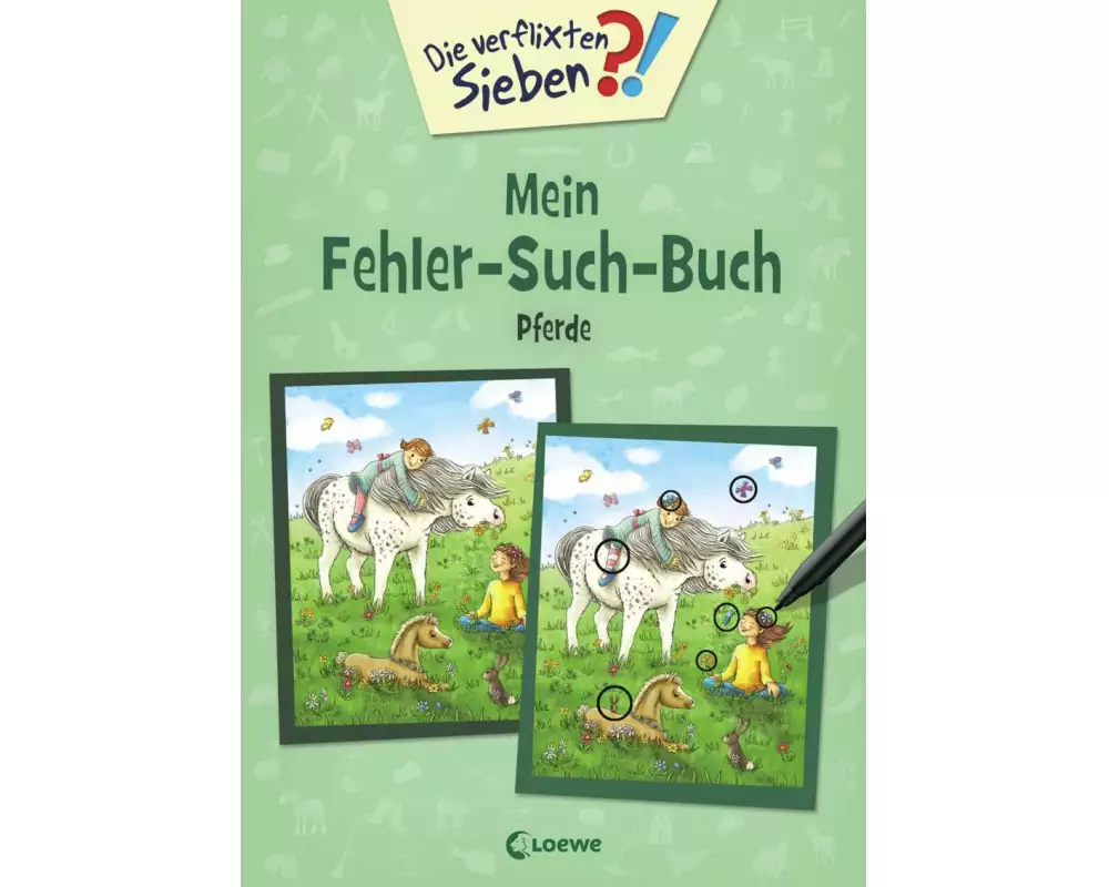 Die verflixten Sieben - Mein Fehler-Such-Buch - Pferde