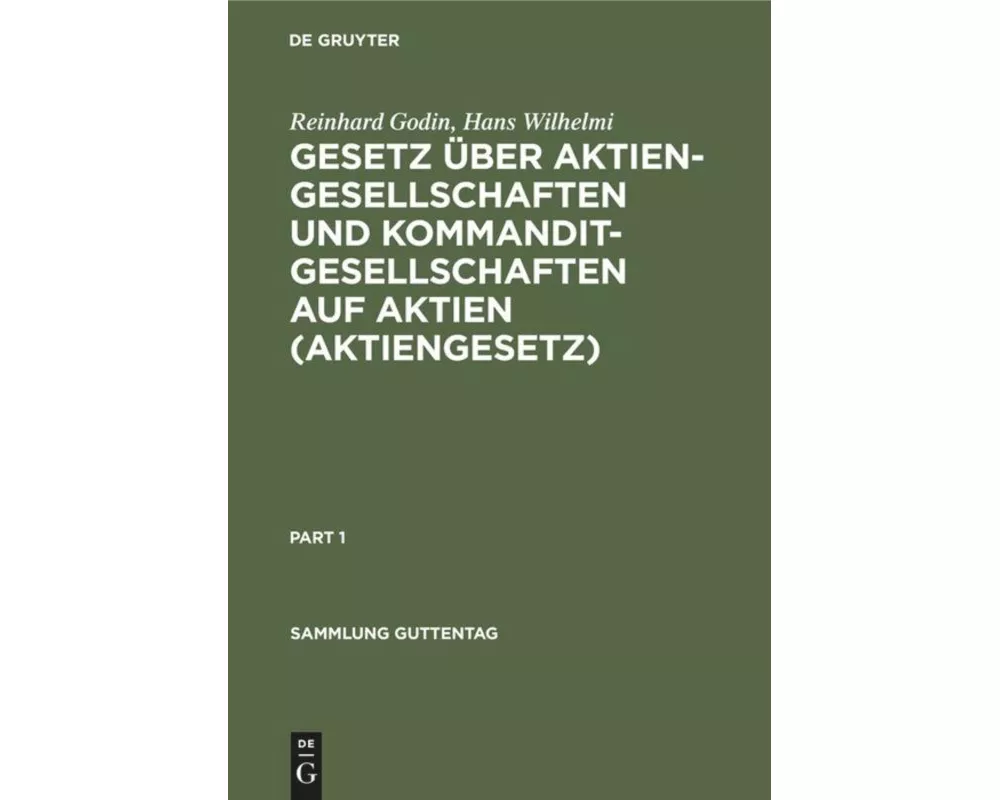 Gesetz über Aktiengesellschaften und Kommanditgesellschaften auf Aktien (Aktiengesetz)