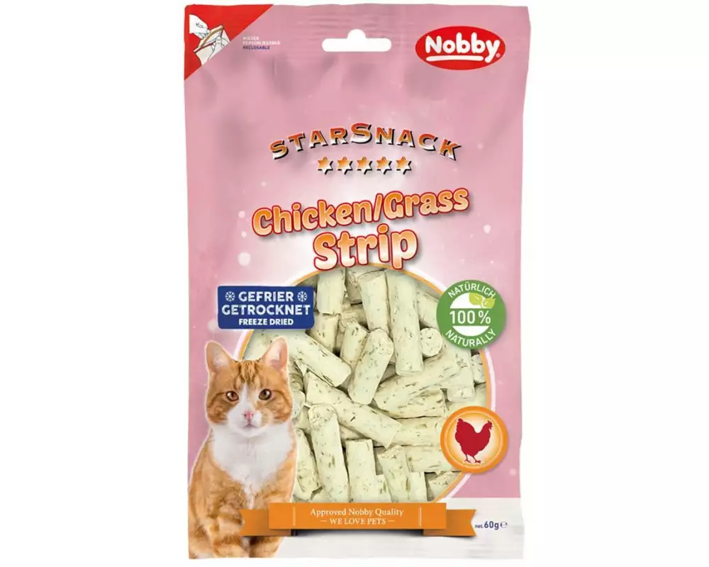 Nobby StarSnack Chicken & Cat Grass, 60 g