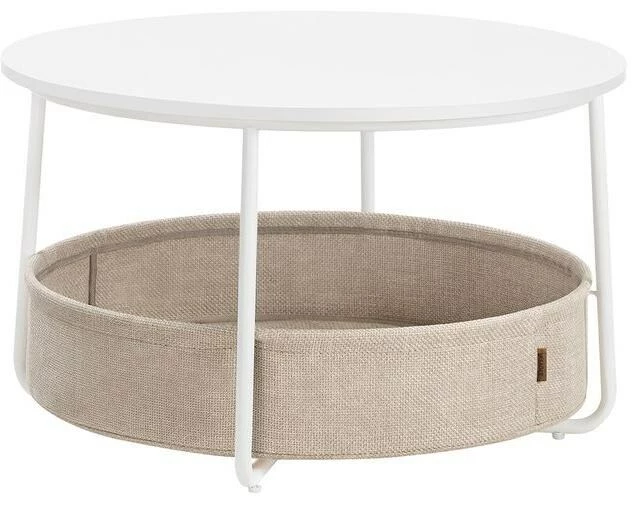 VASAGLE Couchtisch 75 x 45 cm, Beige/Weiss