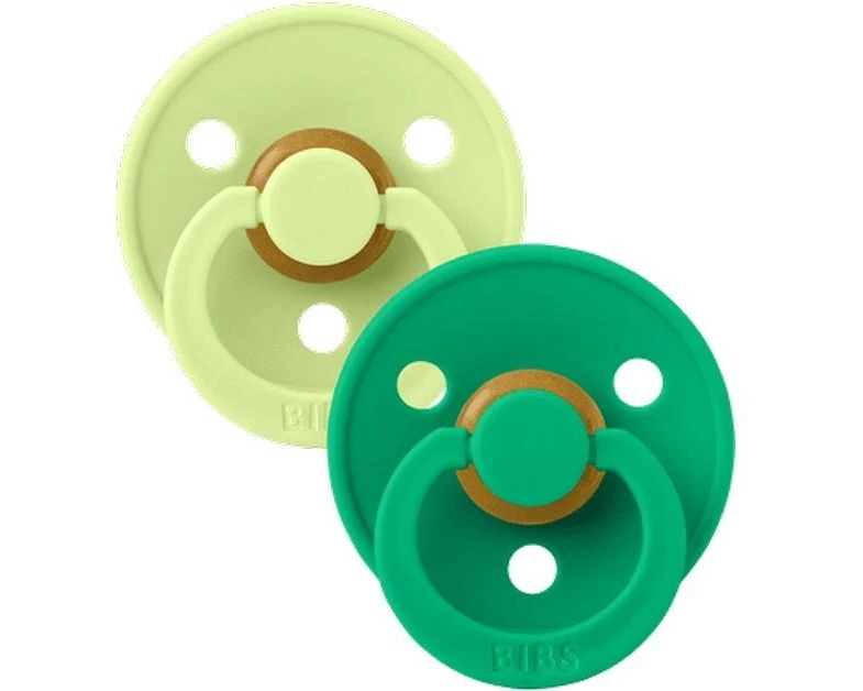 Bibs Nuggi Colour Latex Round 0-6m, 2 Stk. / Matcha-Cactus