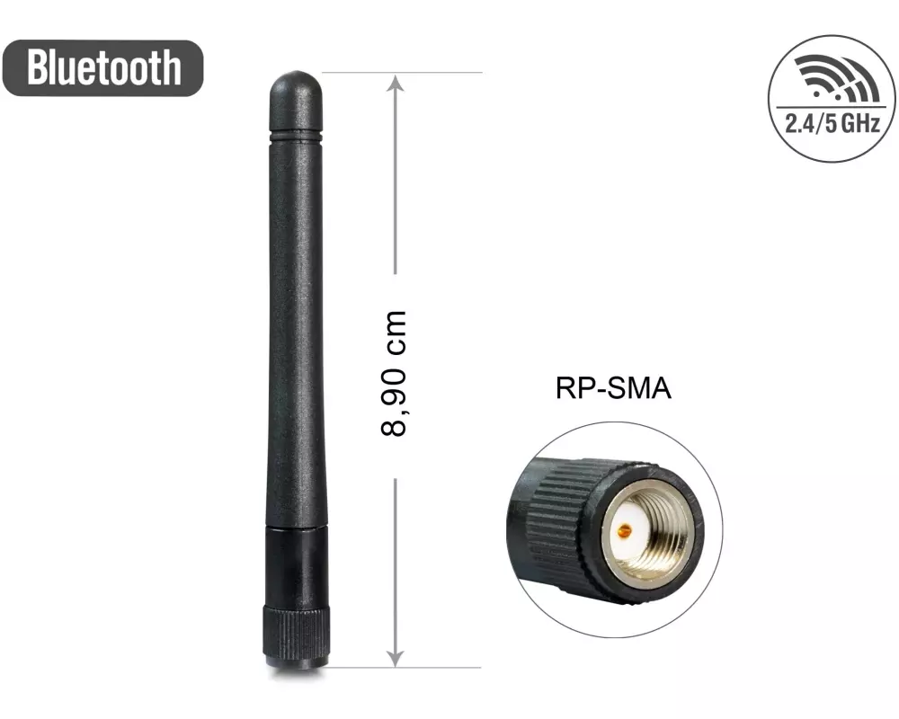 Delock WLAN 802.11 ac Antenne RP-SMA St RP-SMA 3.3 dBi Rundstrahl