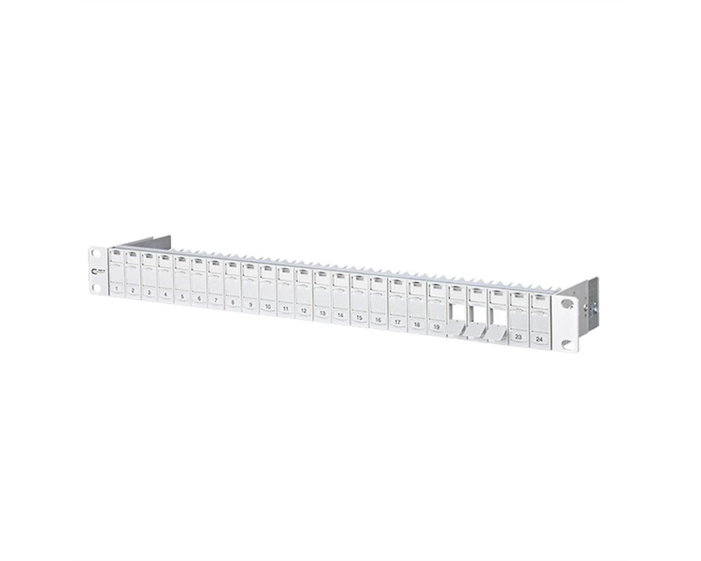 METZ CONNECT 19"-Panel 1HE Modulträger leer für 24 Module (E-DAT oder C6A)